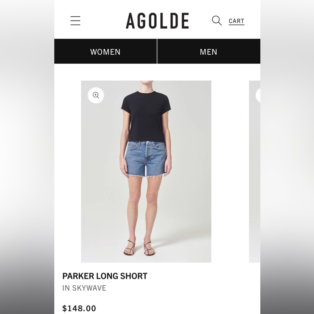 Agolde Parker long shorts Skywave - Picture 2 of 5
